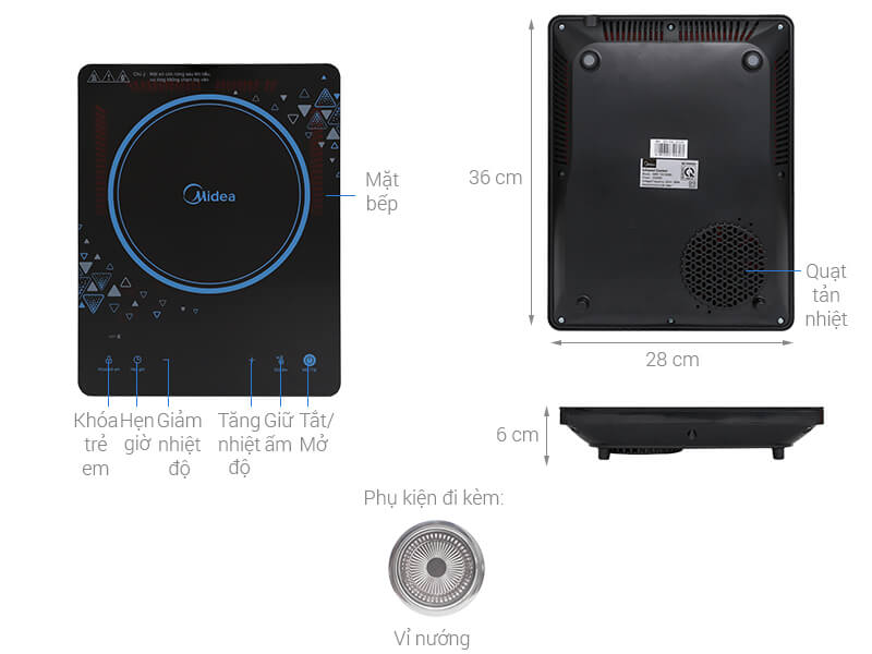 Bếp hồng ngoại Midea MIR-T2018DD 2000W