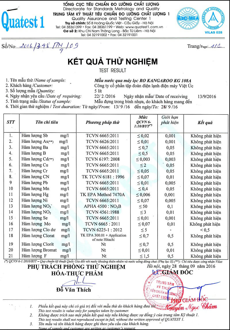 Máy Lọc Nước Kangaroo KG108A Vỏ VTU 8 lõi (Màu Xanh)