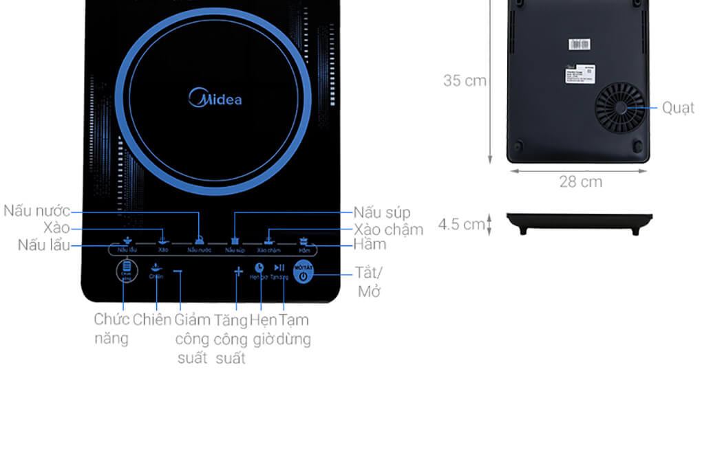Bếp điện từ Midea MI-T2117DC 2100W