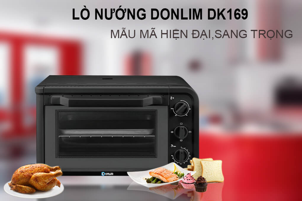 Lò nướng vuông Donlim 18L DK169 Đen