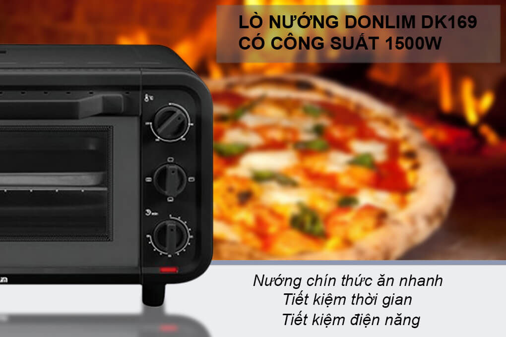 Lò nướng vuông Donlim 18L DK169 Đen
