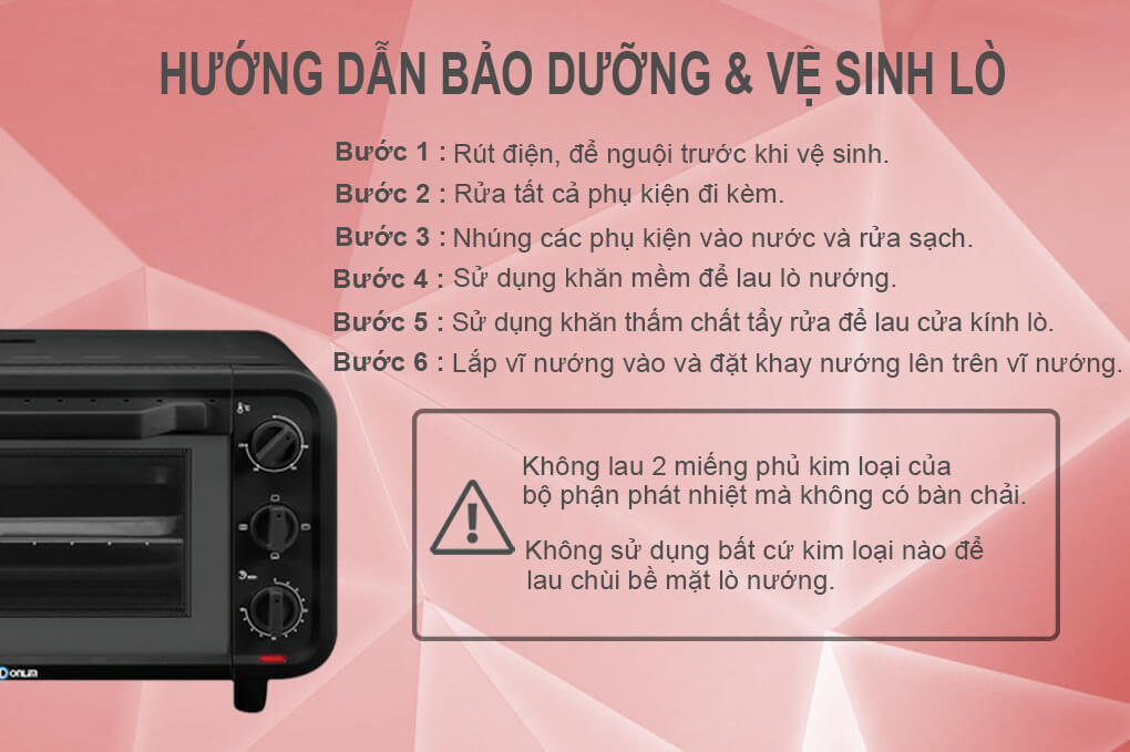 Lò nướng vuông Donlim 18L DK169 Đen