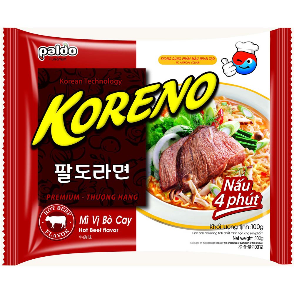 Mì Koreno Vị Bò Cay Paldo Gói 100G