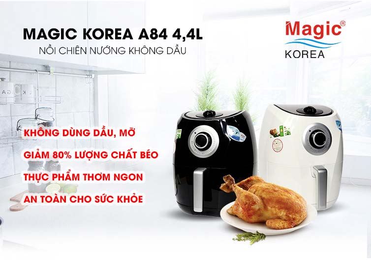 Nồi chiên không dầu Magic A84 màu đen (Hàn Quốc)