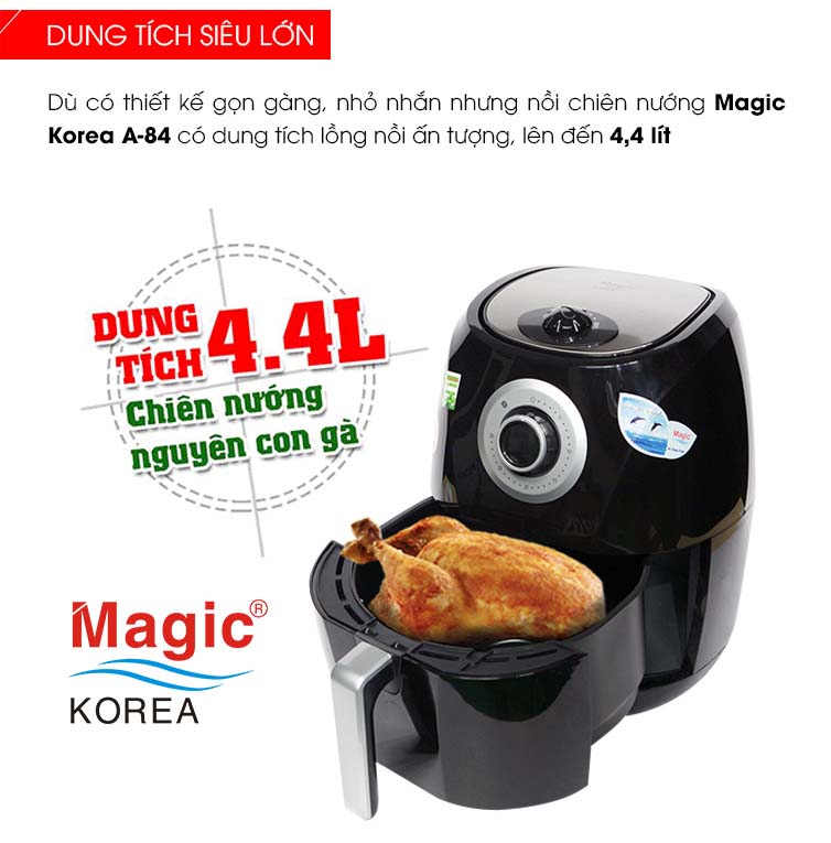 Nồi chiên không dầu Magic A84 màu đen (Hàn Quốc)