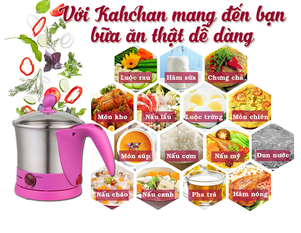 Nồi lẩu điện đa năng Kahchan KE7079C Hồng