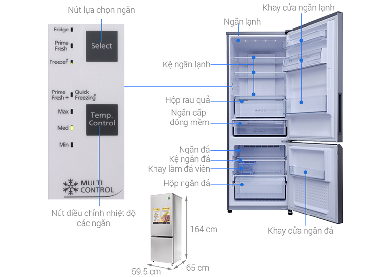 Tủ Lạnh Inverter Panasonic NR-BV329QSV2 290 Lít
