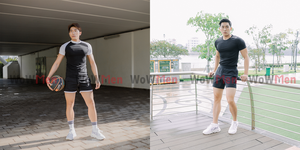 Cách Phồi Đồ Đi Tập Gym Cho Nam Kết Hợp Áo Ngắn Tay và Quần Short Thun Nam