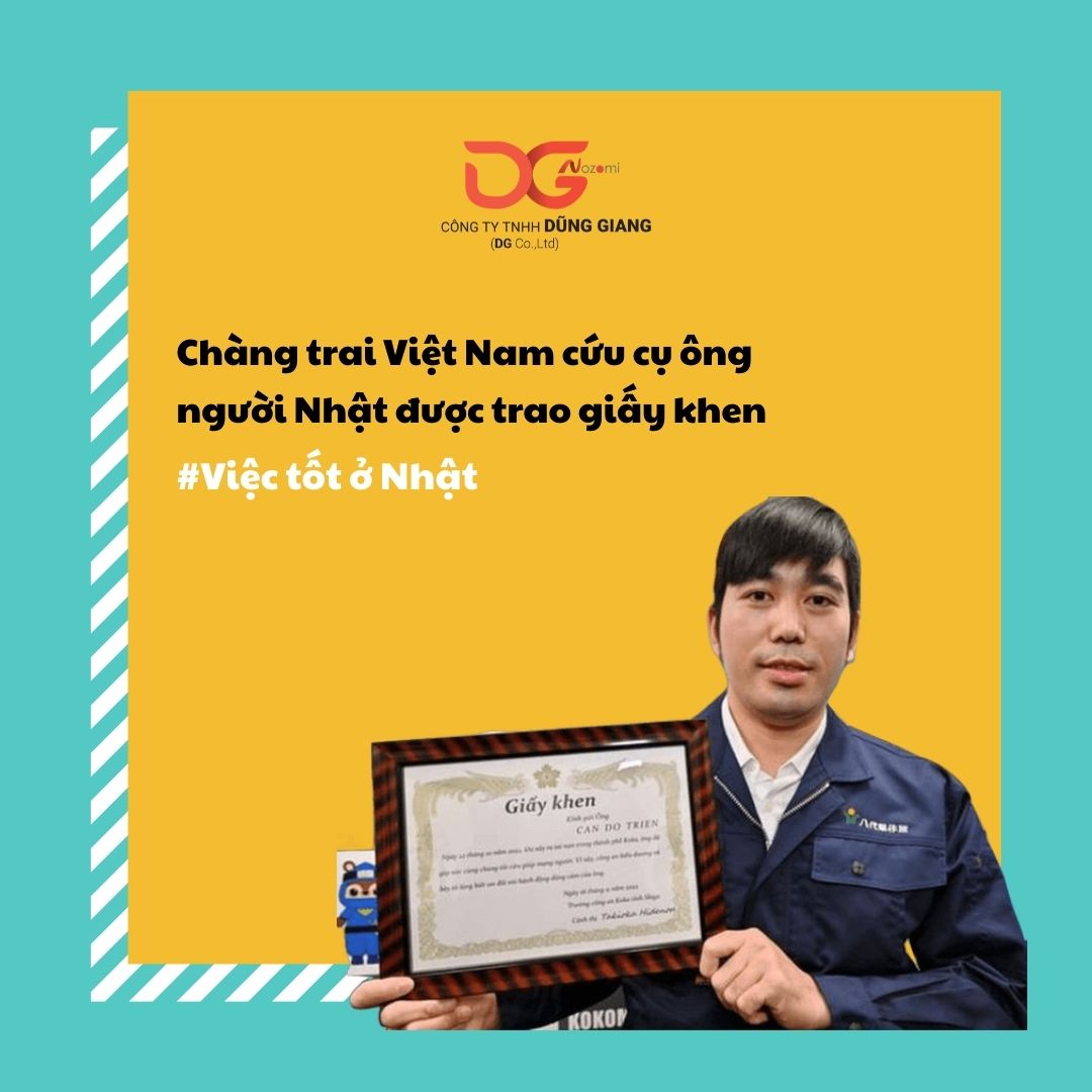 CHÀNG TRAI VIỆT NAM CỨU CỤ ÔNG NGƯỜI NHẬT ĐƯỢC TRAO GIẤY KHEN