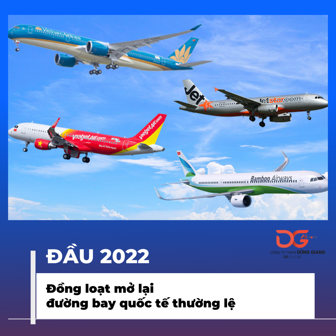 ĐƯỜNG BAY QUỐC TẾ ĐỒNG LOẠT MỞ LẠI ĐẦU NĂM 2022