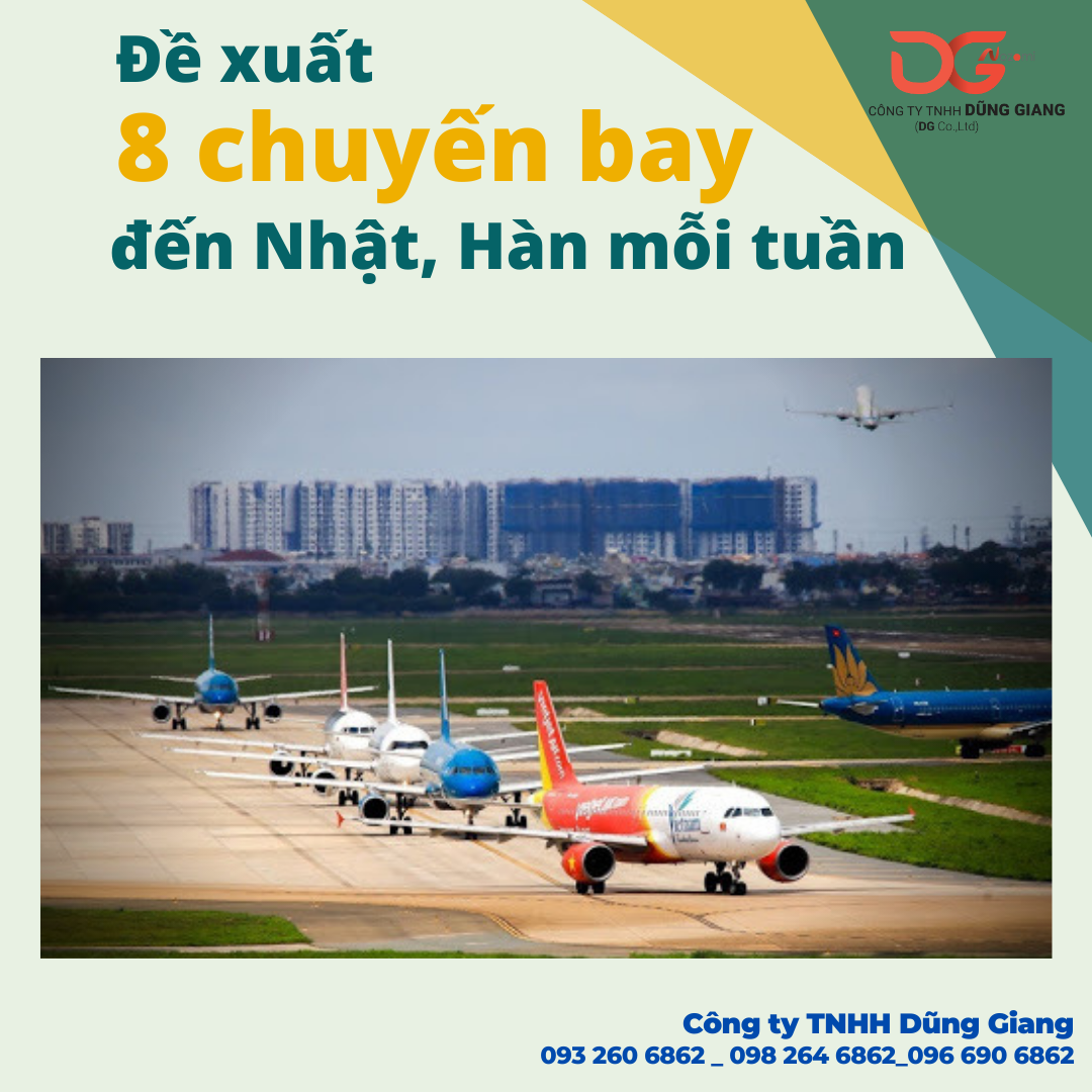 ĐỀ XUẤT THỰC HIỆN 8 CHUYẾN BAY ĐẾN NHẬT BẢN, HÀN QUỐC MỖI TUẦN