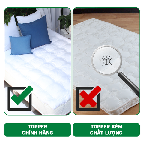 Phân biệt Topper Edena thật và giả.