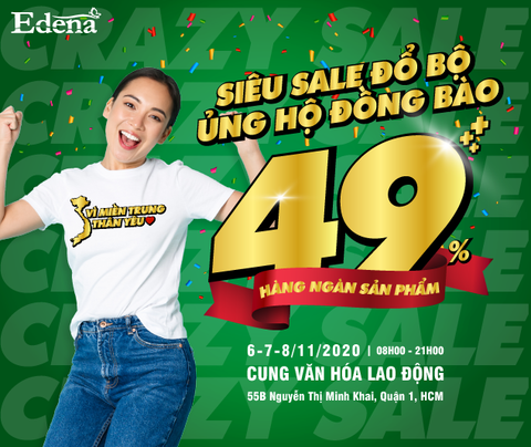 SHOCK THẬT SỰ!! EDENA GIẢM GIÁ 49% HÀNG NGÀN SẢN PHẨM TẠI CRAZY SALE 2020