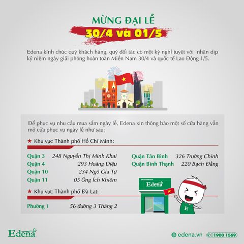 THÔNG BÁO NGHỈ LỄ 30/4- 1/5