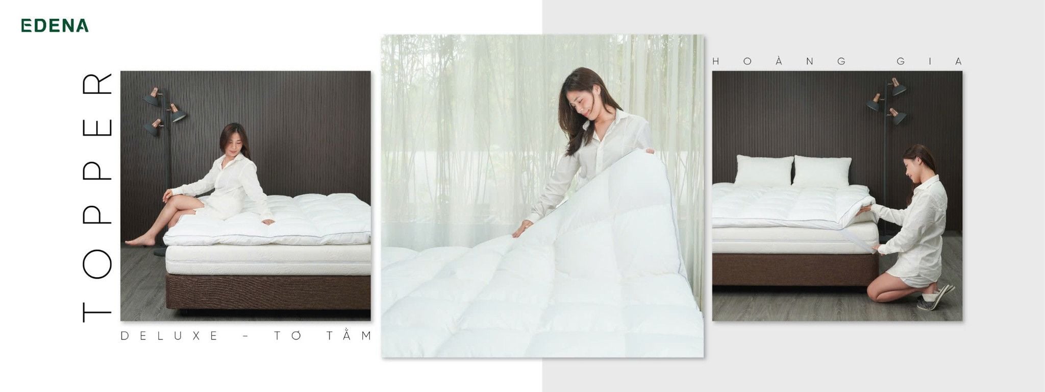 Tấm Topper Nệm, Topper Trải Sàn - Topper Edena Êm Mềm Tối Đa