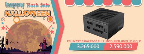 PSU NZXT 650W E650 FULL MODULER CAO CẤP 80 PLUS GOLD NGÀY HỘI MA