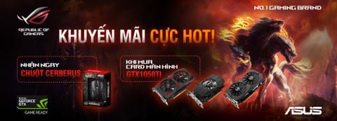 TẶNG CHUỘT CERBERUS KHI MUA VGA ASUS GTX 1050TI