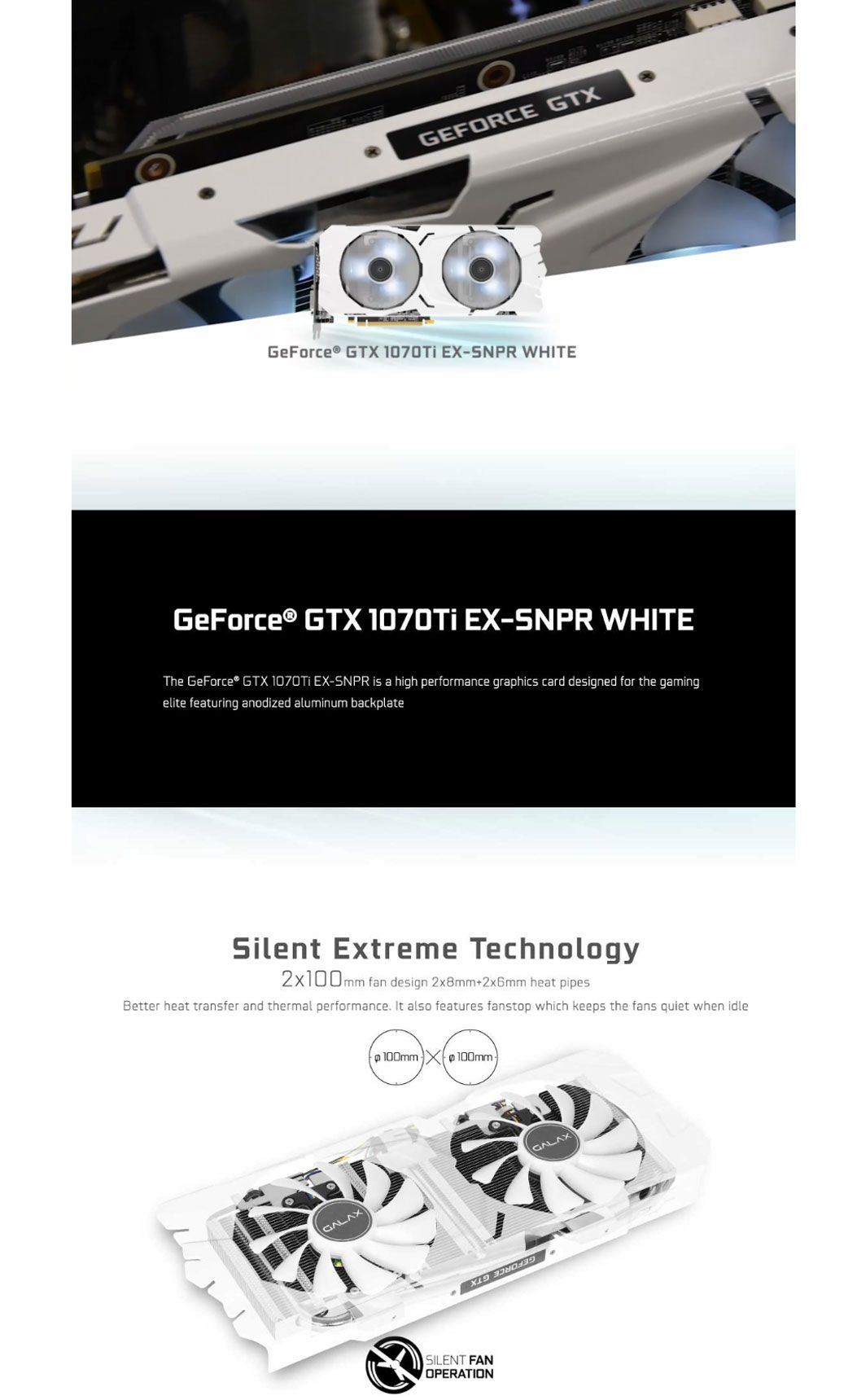 Galax Geforce Gtx 1070 Ti VGA GALAX GTX 1070TI 8G EX-SNPR WHITE