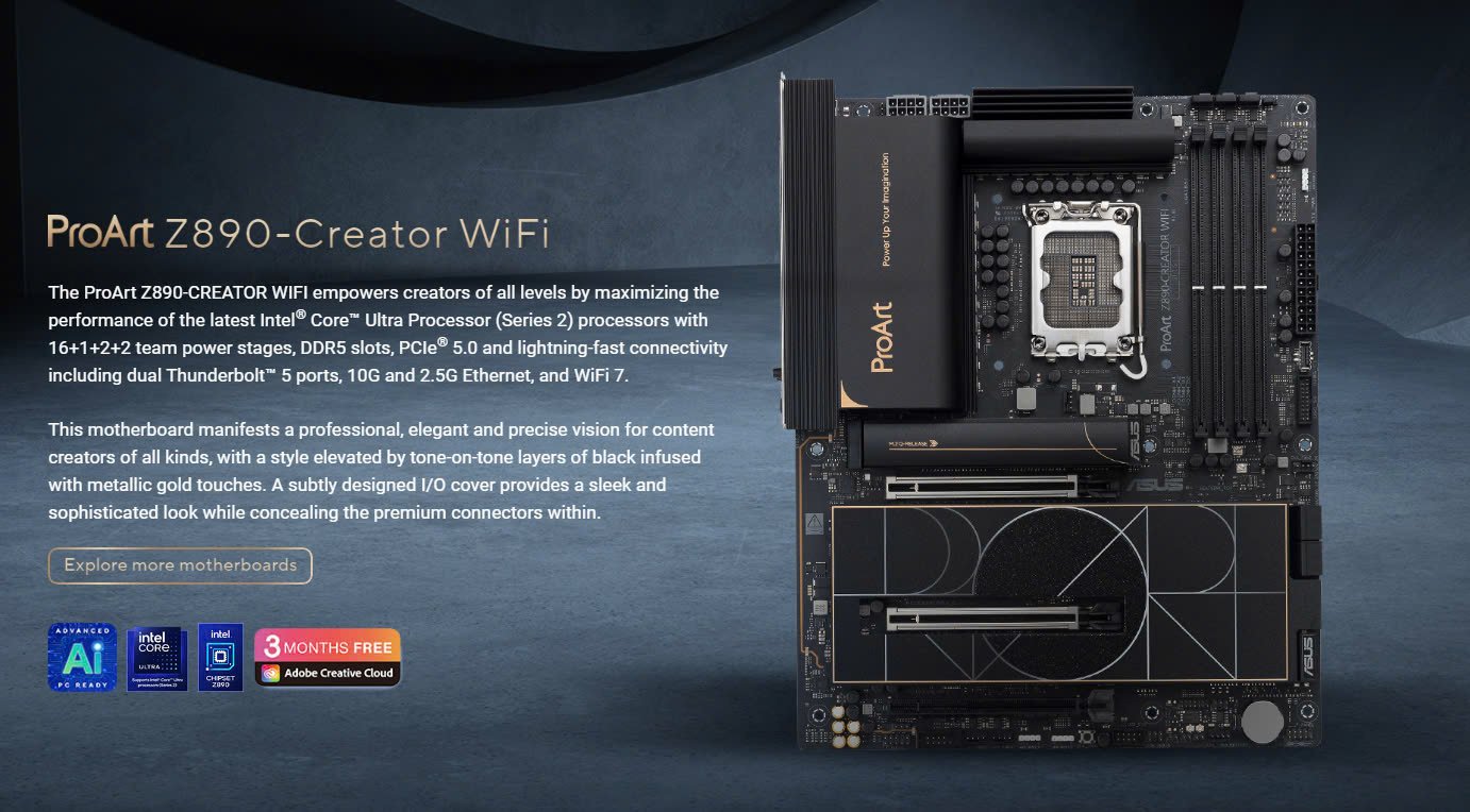 Main ASUS Z890-CREATOR ProArt WIFI DDR5 – Máy Tính Biên Hòa