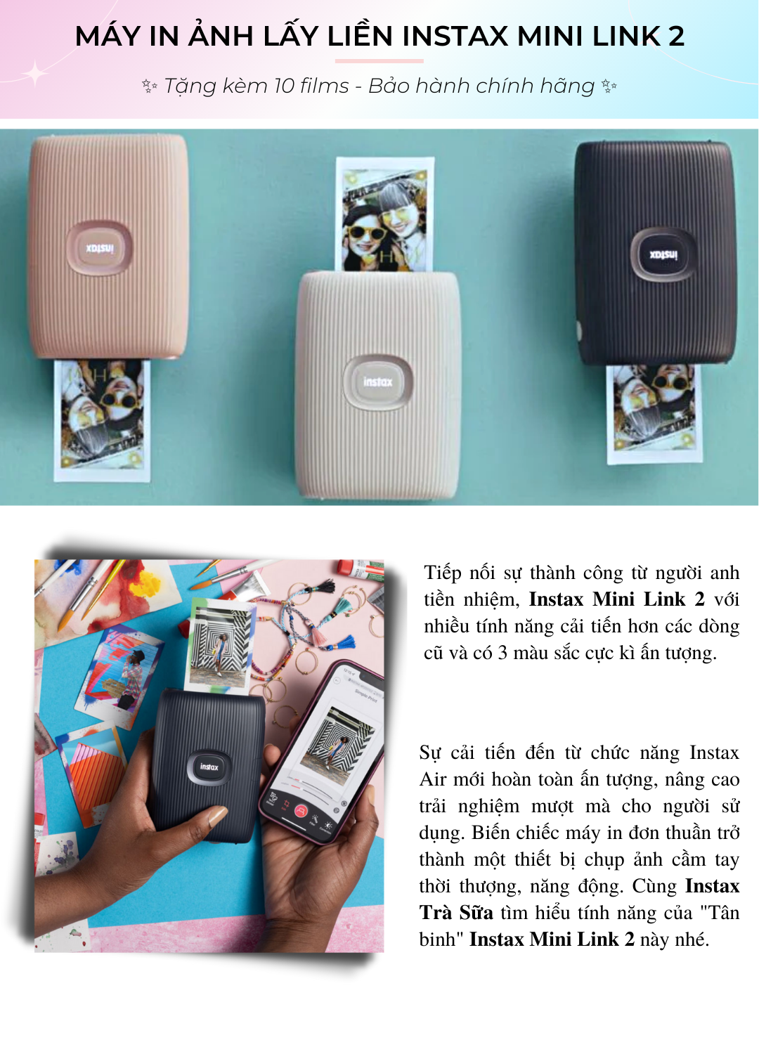 Máy in ảnh cầm tay - Instax Mini Link 2