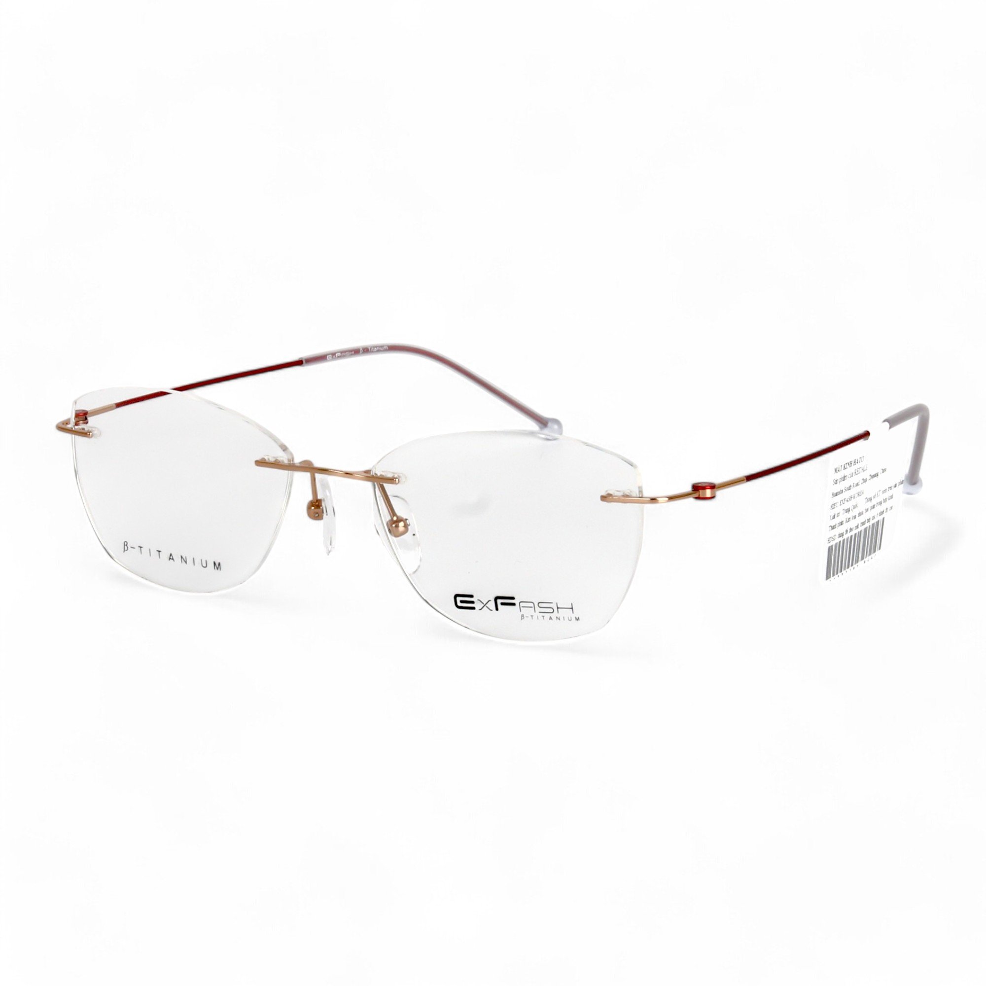 Gọng Kính Khoan Không Viền Titanium Exfash EF33219T Chính Hãng