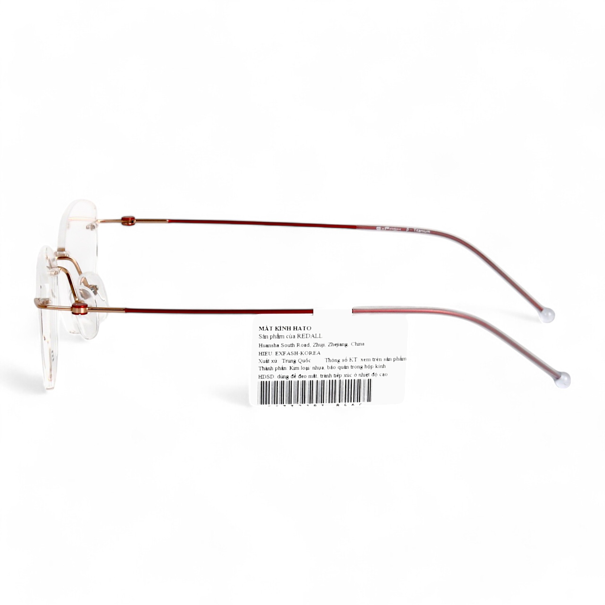 Gọng Kính Khoan Không Viền Titanium Exfash EF33219T Chính Hãng