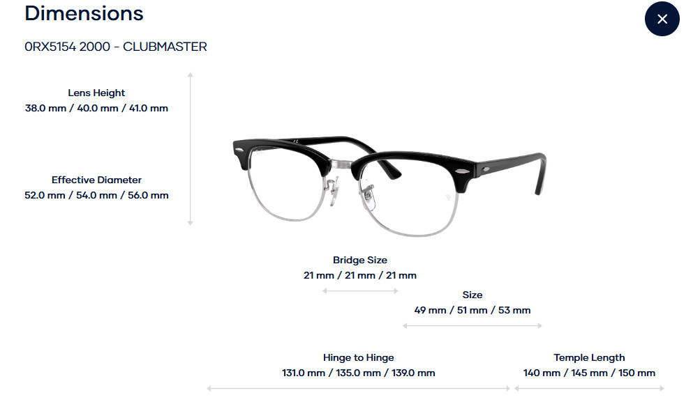 Rayban 0RX5154 Clubmaster Gọng Kính