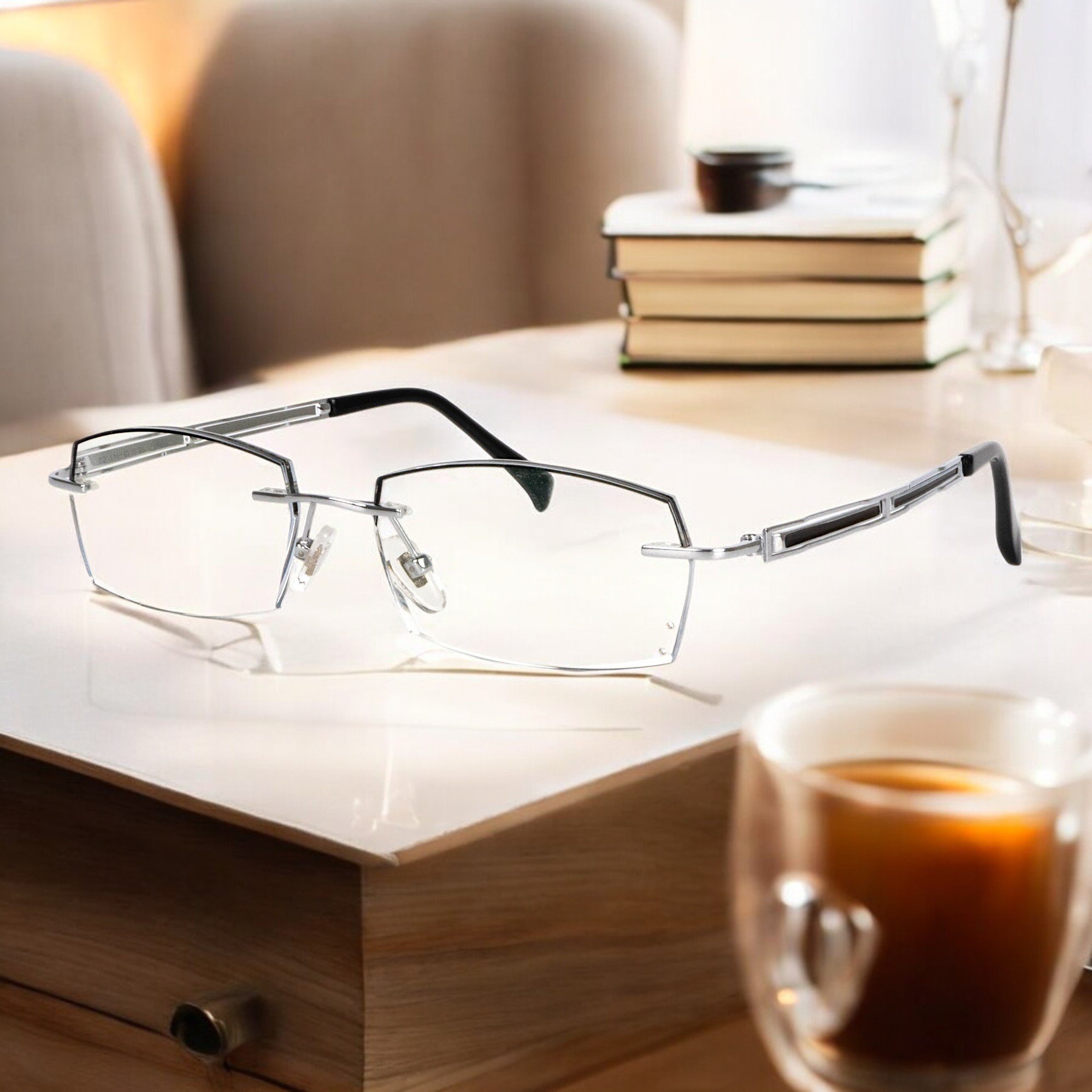 Zoson 96607 Kính Không Viền Titanium, Vát Cạnh Kim Cương