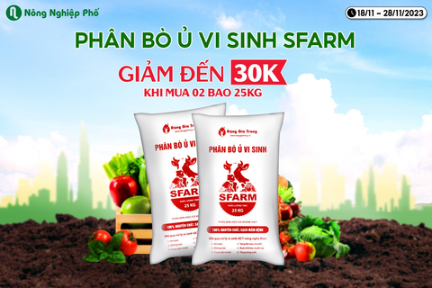 Khuyến mãi hấp dẫn không cưỡng lại được!! GIẢM ĐẾN 30K KHI MUA 2 BAO PHÂN BÒ SFARM 25KG