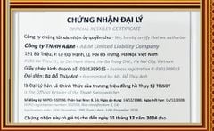 Chứng nhận hệ thống Donghochinhhang.com là đại lý ủy quyền chính thức của thương hiệu đồng hồ Tissot tại Việt Nam