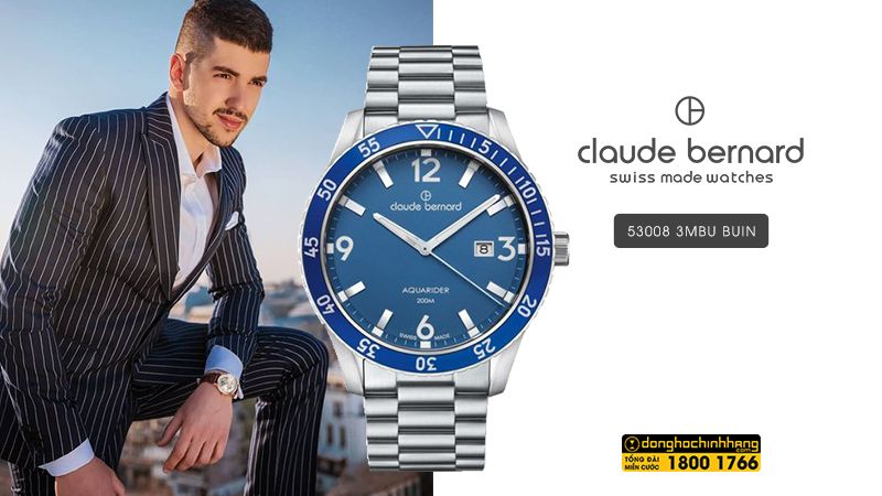 Đồng hồ Claude Bernard 53008 3MBU BUIN