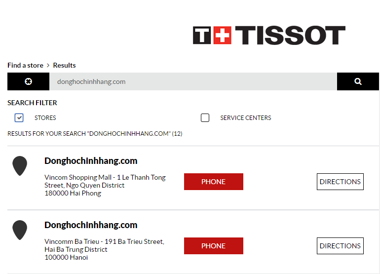 Nhận biết một đại lý đồng hồ Tissot chính hãng tại Hà Nội
