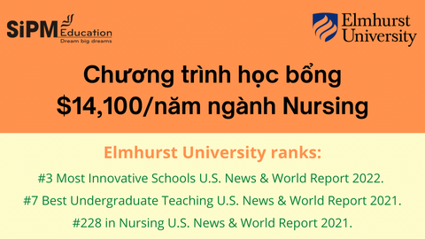 Chương trình học bổng hấp dẫn lên tới 14,100 USD/năm dành cho ngành điều dưỡng Nursing đến từ trường đại học Elmhurst.