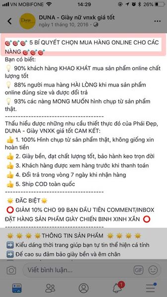 hướng dẫn bán hàng online giày dép trên facebook