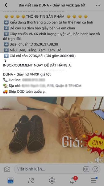 hướng dẫn bán hàng online giày dép trên facebook
