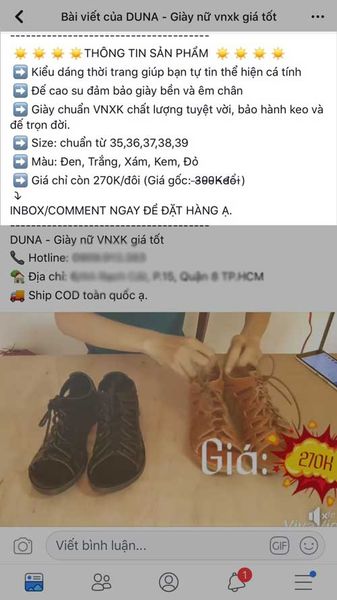 hướng dẫn bán hàng online giày dép trên facebook