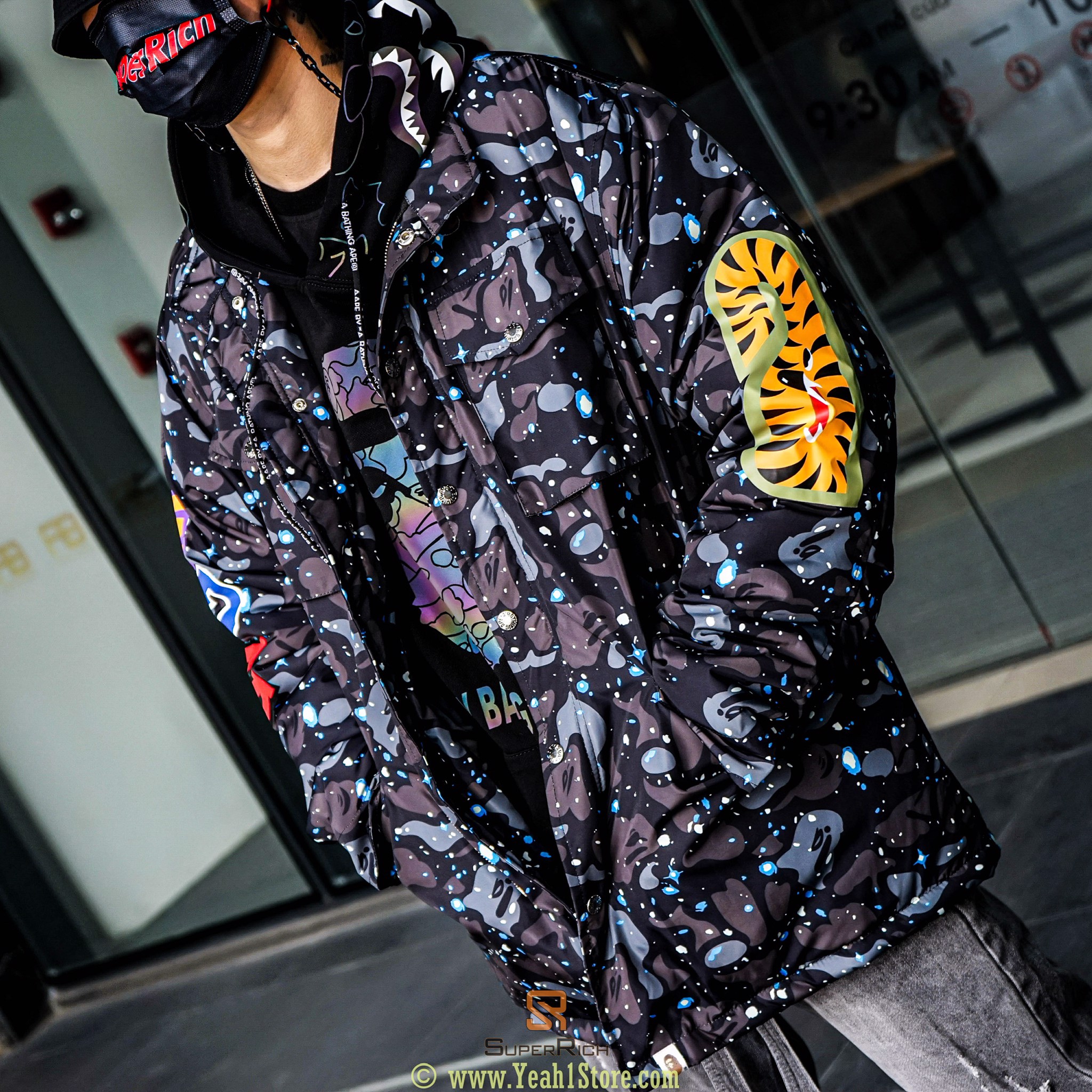 BAPE® Space Camo Shark M-65 Jacket Black – SuperRich - Yeah1Store