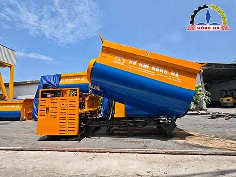 BN5000 - Máy trộn bê tông bồn ngang cố định, tối ưu cho xe tải ben