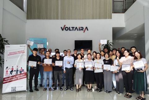 Kết thúc thành công khóa đào tạo Quản lý dự án thực hành tại Voltaira