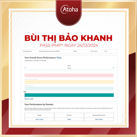 Bùi Thị Bảo Khanh, PMPPRO45, passed PMP® ngày 24/12/2024