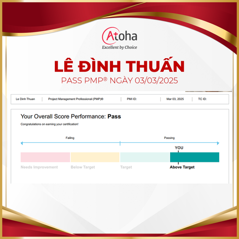 Lê Đình Thuấn, PMPPRO42, pass PMP® max scrore ngày 03/03/2025