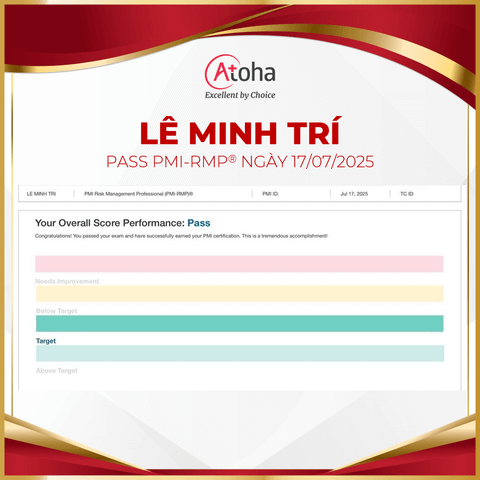 Lê Minh Trí passed PMI-RMP ngày 17/07/2025