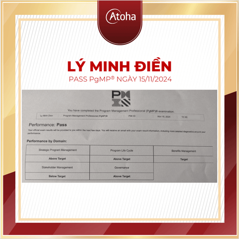 Lý Minh Điền, PgMPONLINEPRO7, pass PgMP ngày 15/11/2024