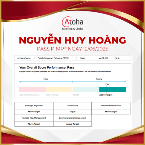 Nguyễn Huy Hoàng, PfMPONLINEPRO10, passed PfMP® ngày 12/06/2025