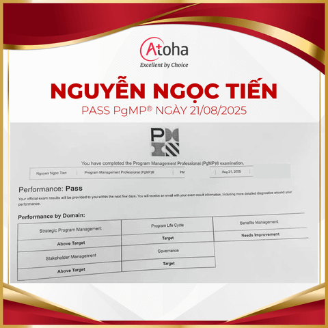 Nguyễn Ngọc Tiến, PgMPONLINEPRO12, pass PgMP® ngày 21/08/2025