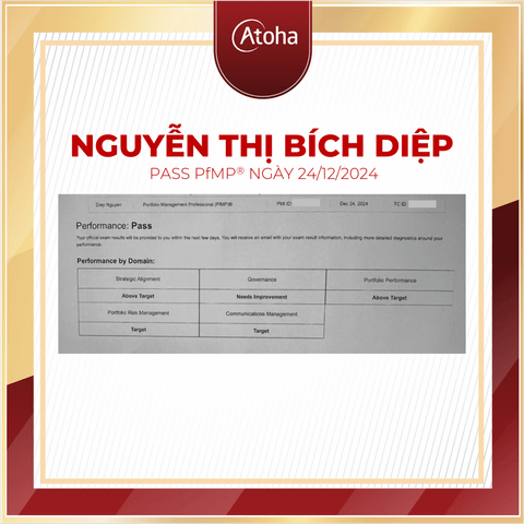 Nguyễn Thị Bích Diệp, PfMPONLINEPRO7, pass PfMP® ngày 24/12/2024