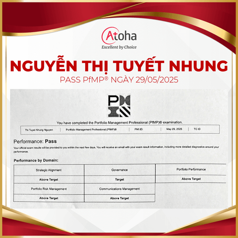 Nguyễn Thị Tuyết Nhung, PfMPONLINEPRO3, pass PfMP ngày 29/05/2025