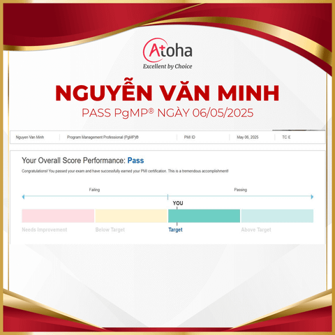 Nguyễn Văn Minh, PgMPONLINEPRO11, pass PgMP® ngày 06/05/2025