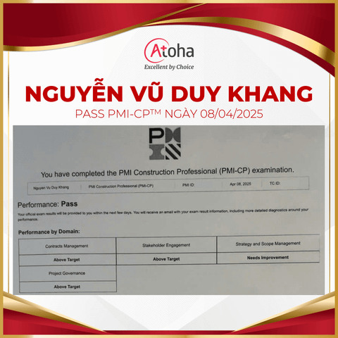 Nguyễn Vũ Duy Khang, PMI-CPONLINEPRO1, pass PMI-CP ngày 08/04/2025