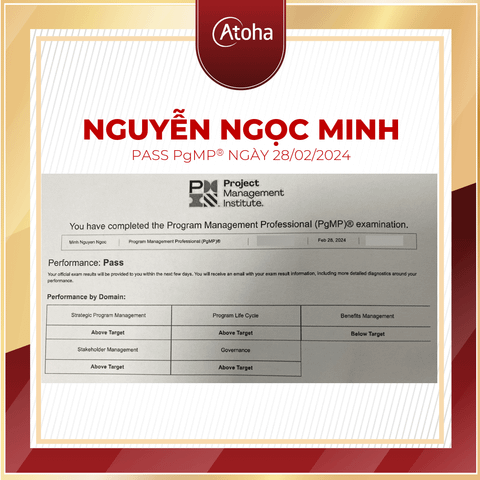 Nguyễn Ngọc Minh, PgMPONLINEPRO9, pass PgMP® ngày 28/02/2024